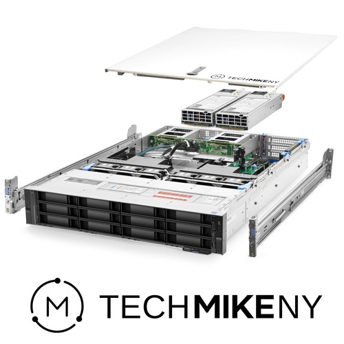 Dell PowerEdge R740xd Server 2.10Ghz 32-Core 32GB RAM + 4x Mid-Bay Caddies Rails