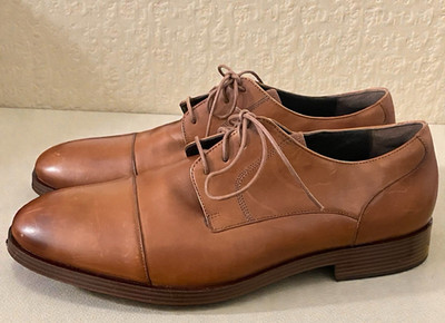 Cole Haan mens shoes grand Os Size 11.5  Cap Toe Lace Up Oxford Leather Brown