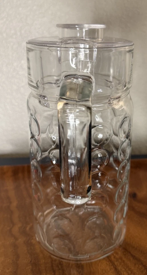 Delisoga EO01H1 Glass Jug with Lid – 1.85L Bubble Coin Pitcher Hot Cold Drinks - Image 4 of 4