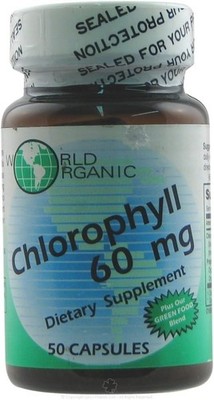 World Organic Chlorophyll 60 mg 50 caps - EXP 03/2027