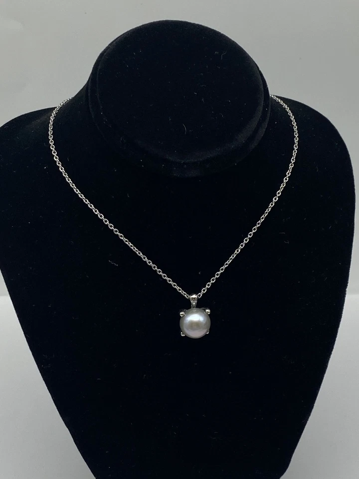 Collar colgante Honora tono plata gris FW perla 4,1 g Foto 3 de 4