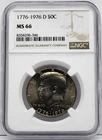 1776-1976-D Kennedy Half Dollar 50c - Graded NGC MS66
