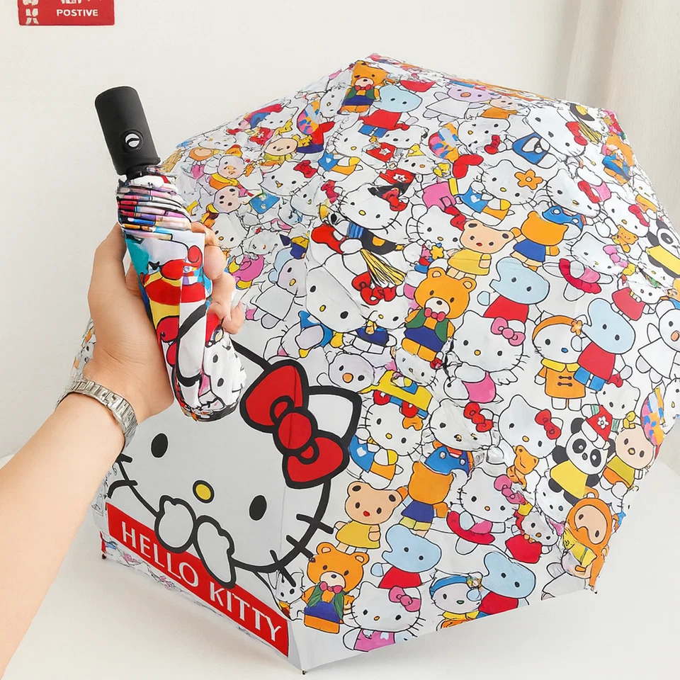 Paraguas Plegable Sanrio Hello Kitty Kawaii - Anti-UV y Portátil Foto 3 de 4