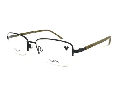 Flexon Brillengestell H6079 004 Satin Black Green Titanium XL 55-19-145