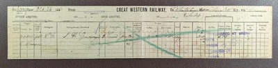 1893 Great Western Railway Güterrechnung Worcester nach Whitchurch über Crewe