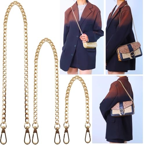 Hongbaite 3 Pack Gold (45cm+95cm+125cm) Bag Chains for  Assorted colors 