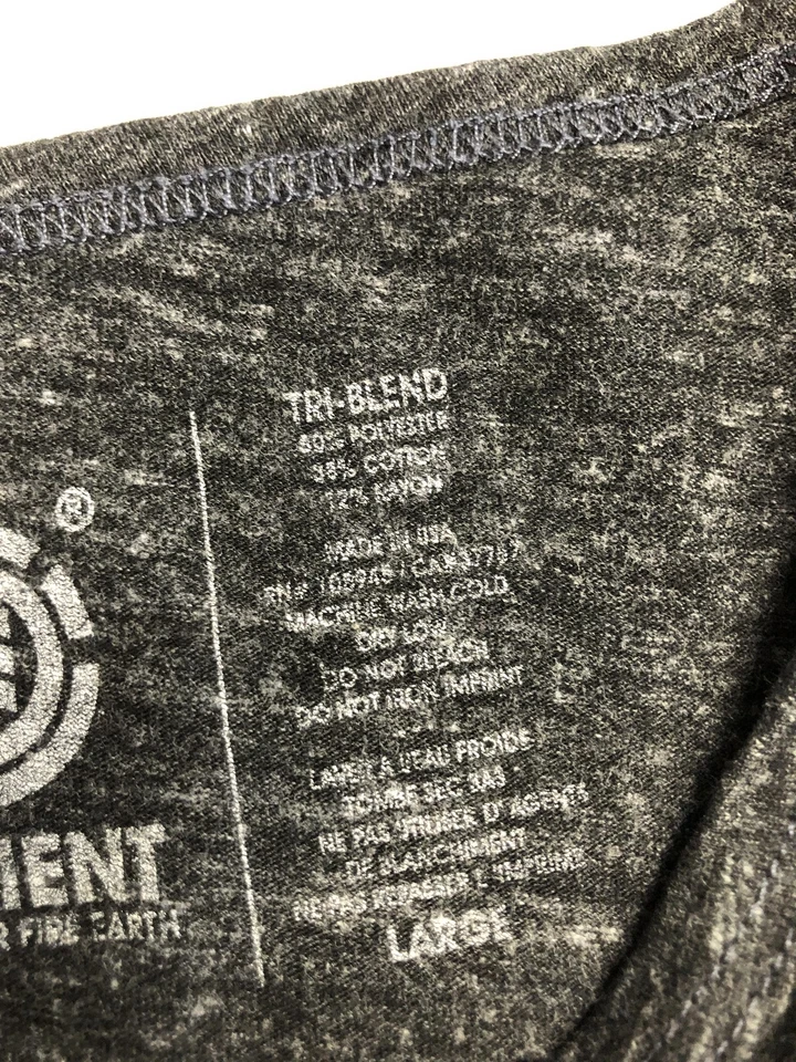 Element Shirt Mens Large Gray Green Striped Tri-Blend V Neck Henley Made USA - Image 3 of 4