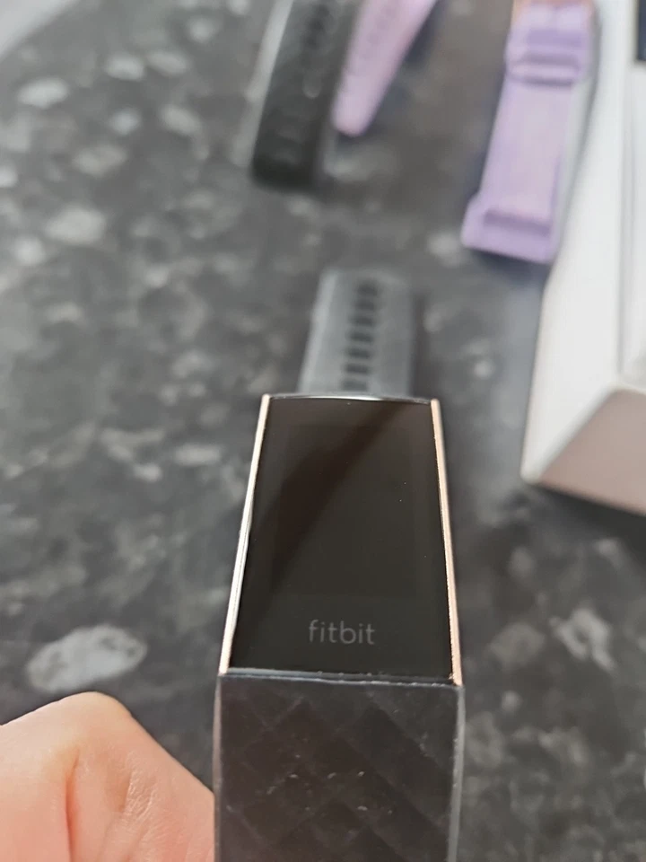 Fitbit Charge 3 Smart Watch Black Rose Gold With Black Silicone & Purple Fabric - Image 4 of 4