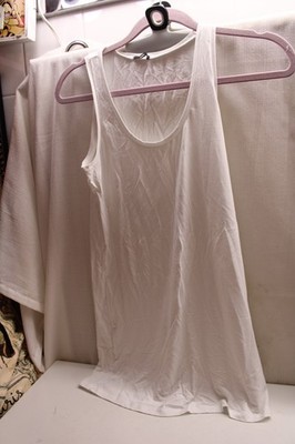 TEZENIS  Cott/Pol/Span Stretch White Exercise Dress Athletic Tennis Gym LARGE
