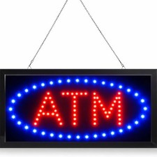 LED Neon ATM Open Sign with Animation – 19x10 Inch Bright Light Up ATM B86