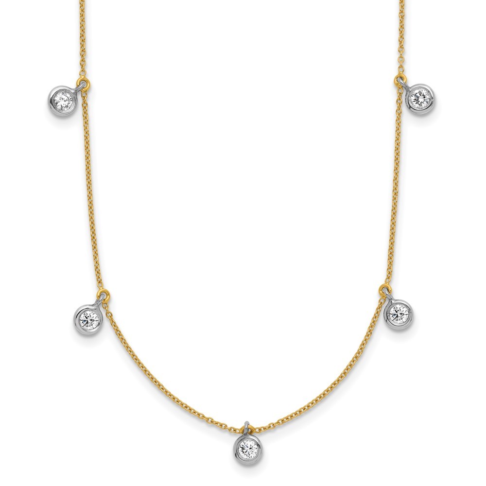 18K Two-tone Gold Diamond Stations Necklace 18