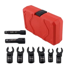Crow Foot Wrench Set 12-19mm Flare Nut Line Wrench for Brake Fuel Lines 1/2 3/8
