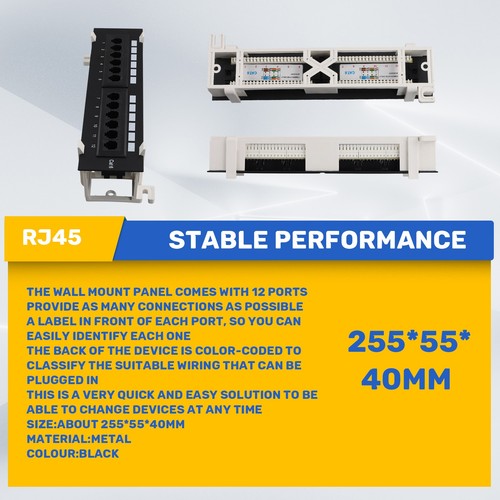 D'Outils RéSeau 12 Ports CAT6 Panneau de Raccordement RJ45 la Mise en R6952 - Photo 4/7