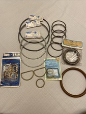 Vintage Macrame Rings Various Sizes Original Tags Heavy Metal Hong Kong USA Wood