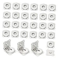 30 Sets Magnetic Snap Buttons,14mm Magnetic Button for Clothes, Bags, Silver