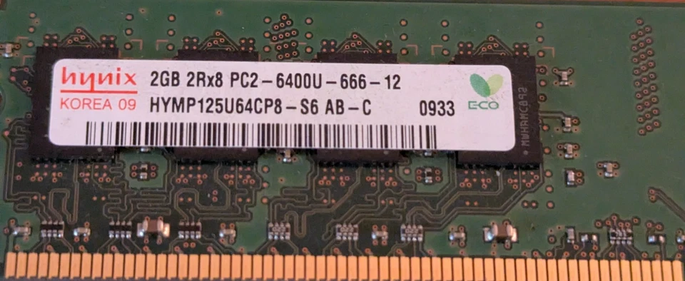 Hynix 2GB PC2-6400U DDR2-800 Desktop RAM – HYMP125U64CP8-S6 AB-C - Image 2 of 2