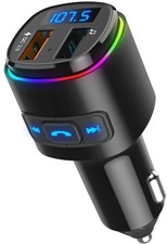 Upgraded V5.0 Bluetooth FM Transmitter for Car, QC3.0 Charge  7 RGB Color LE...