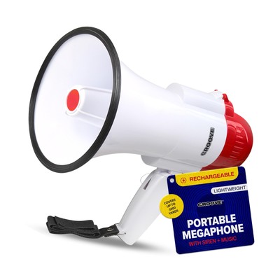 Rechargeable Megaphone Bullhorn Speaker, 1000 Yard Voice Range, Lightweight M...