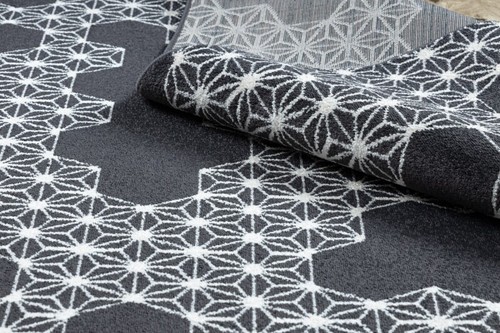 MODERN amazing RUGS 'HEOS' hexagon puzzle anthracite / cream Best Quality - Picture 6 of 6