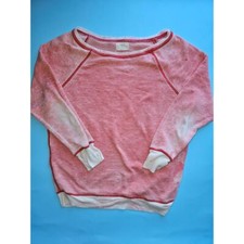 Aerie distressed Sweatshirt Pink White Crew Neck Long Sleeve Casual Women's