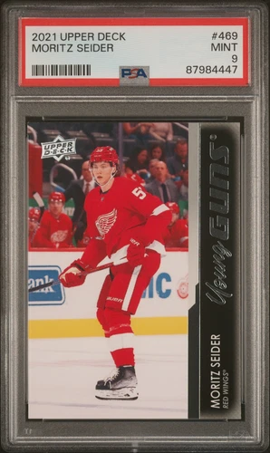 2021-2022 Upper Deck Moritz Seider YOUNG GUNS ROOKIE #469 PSA 9