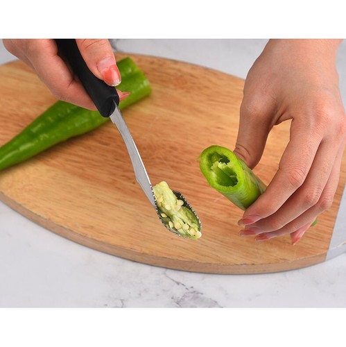 Jalapeno Pepper Corer Tools Stainless Steel Chili Corer Remover Seed Remover - Picture 5 of 18