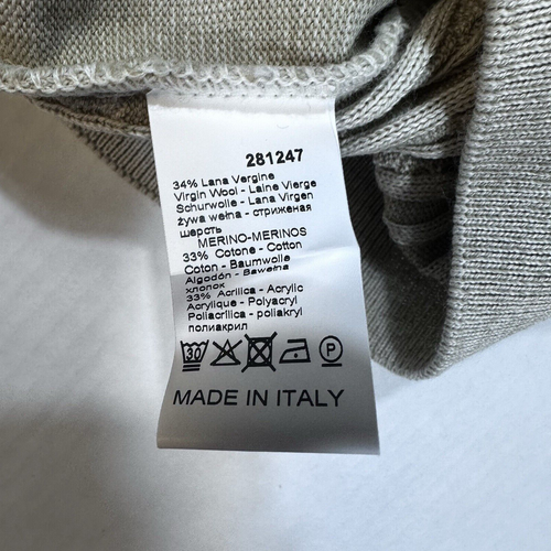NWT MONTECHIARO Men's Size X-Large XL US 54 EU Casual Beige L/S V Neck Sweater - Picture 7 of 7