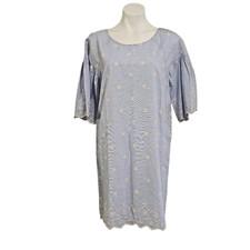 Sanctuary midi dress striped eyelet lace coastal cowgirl country  M NWT