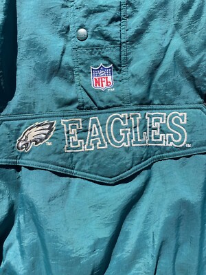 Vintage 90's Starter Philadelphia Eagles nfl Pullover Jacket Green