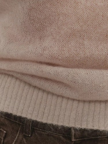Women Summer Spring Crew Neck Pullover Sweater Sexy Semi-transparent Sweater Top - Picture 17 of 32