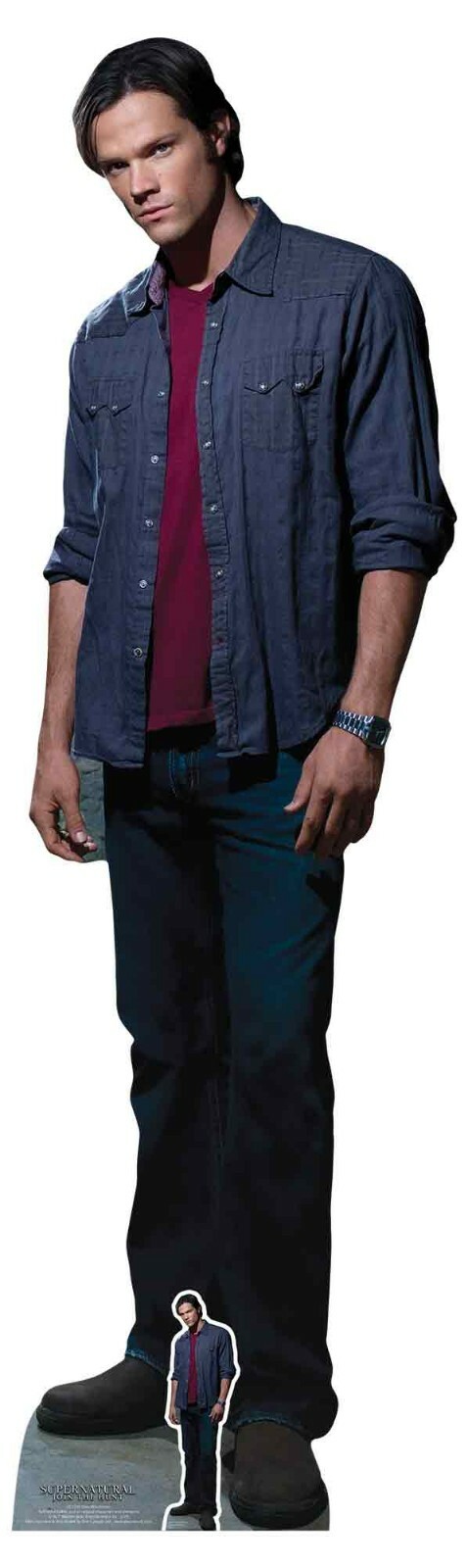 Sam Winchester Red T-Shirt from Supernatural Official Lifesize Cardboard Cutout