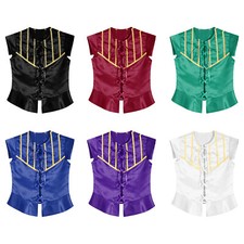 Boys Renaissance Costume Soft Waistcoat Halloween Vest Kids Tank Top Child