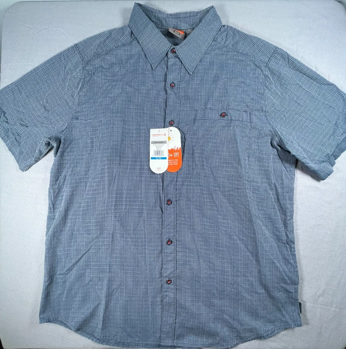 Merrell Mens Short Sleeve Shirt XL Blue UPF 30+ Short Sleeve Hiking Fishing
Opens in a new window or