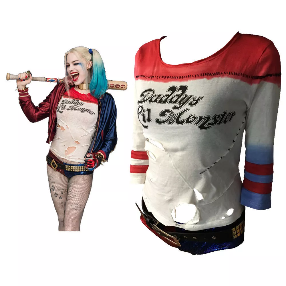 Cosplay Suicide Squad ISEKAI Harley Quinn Joker 3D T-Shirts Adult Kids  Sport Top