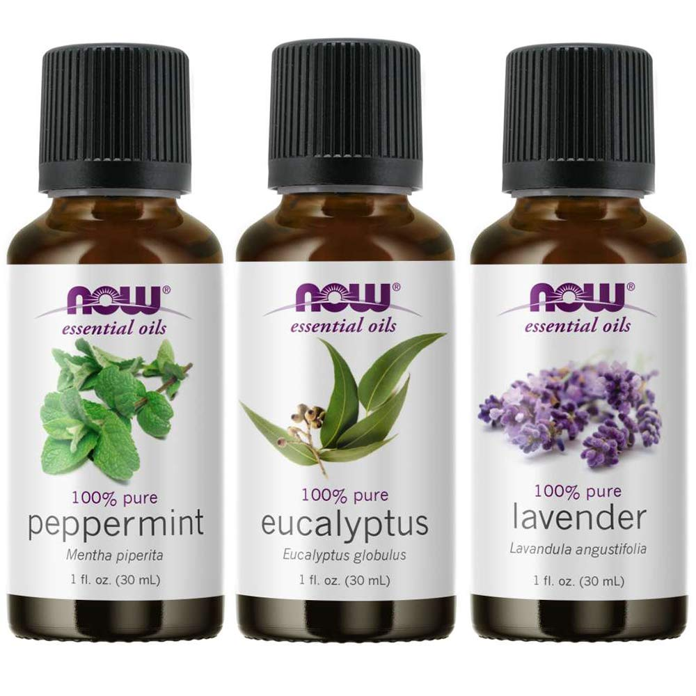 3-Pack NOW Essential Oils Pure Natural Lavender Eucalyptus Peppermint Blend