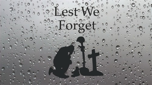 Lest We Forget Car Van Sticker Remembrance Day Army Soldier 160x220mm - Picture 3 of 4