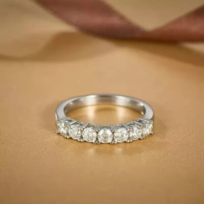 2Ct Round Cut Lab Created Diamond Eternity Wedding Ring 14K White Gold ...