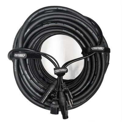 25'/50'/100' High Quality Professional Grade AC Power and XLR Combo Snake cable