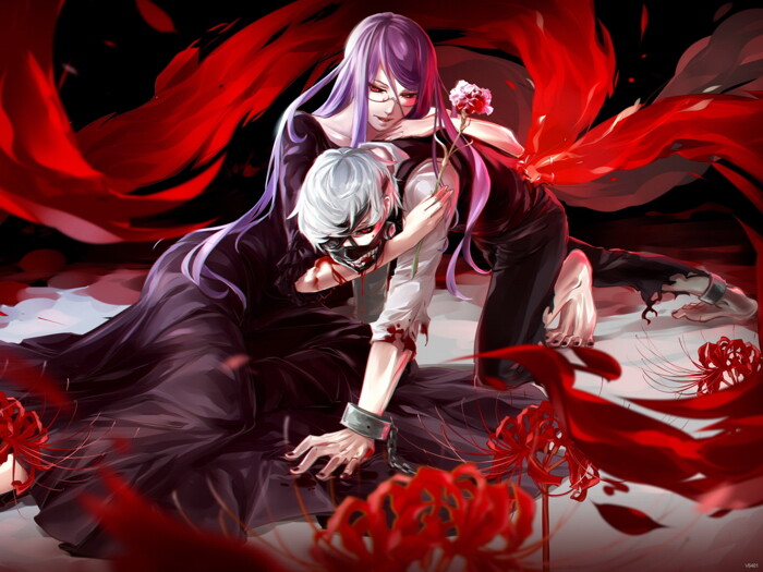 V6481 Tokyo Ghoul Ken Kaneki Kamishiro Rize Anime Decor WALL