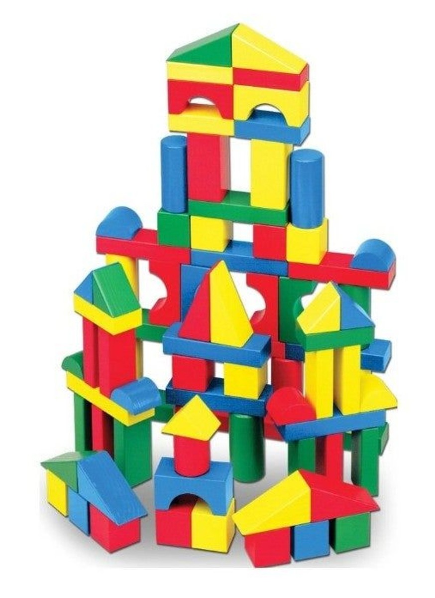 Melissa & Doug Wooden Building Blocks Set - 100 Blocks In 4 Colors And 9 Shapes 86005384055 - View #6
