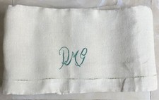 6ºLenzuolo Matrimoniale In Lino Nuovo Con Iniziali DMG Ricamate A Mano