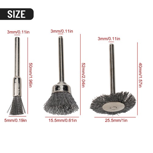 Efficient Rust Removal and Polishing Stainless Steel Wire Brush Set 3Pcs - Picture 2 of 24