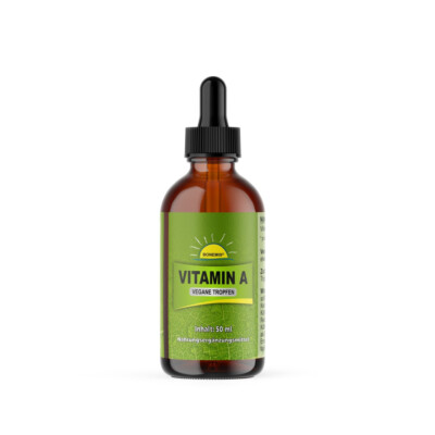 Vitamin A Tropfen, ohne Zusatzstoffe, 50 ml, mit Tropfpipette, Bonemis 