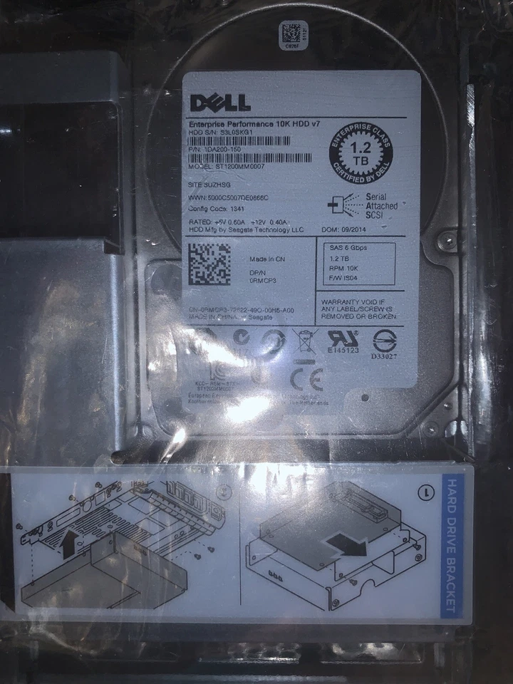 DELL Enterprise Performance 10K HDD v7 1.2TB ST1200MM007 Hard Drive with Caddy - Image 2 of 3