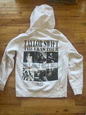 Taylor Swift The Eras Tour Hoodie Medium White Sweatshirt Music