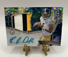 2017 Spectra Joshua Dobbs Rookie Auto SP /75 Steelers Vikings Patch Neon Blue