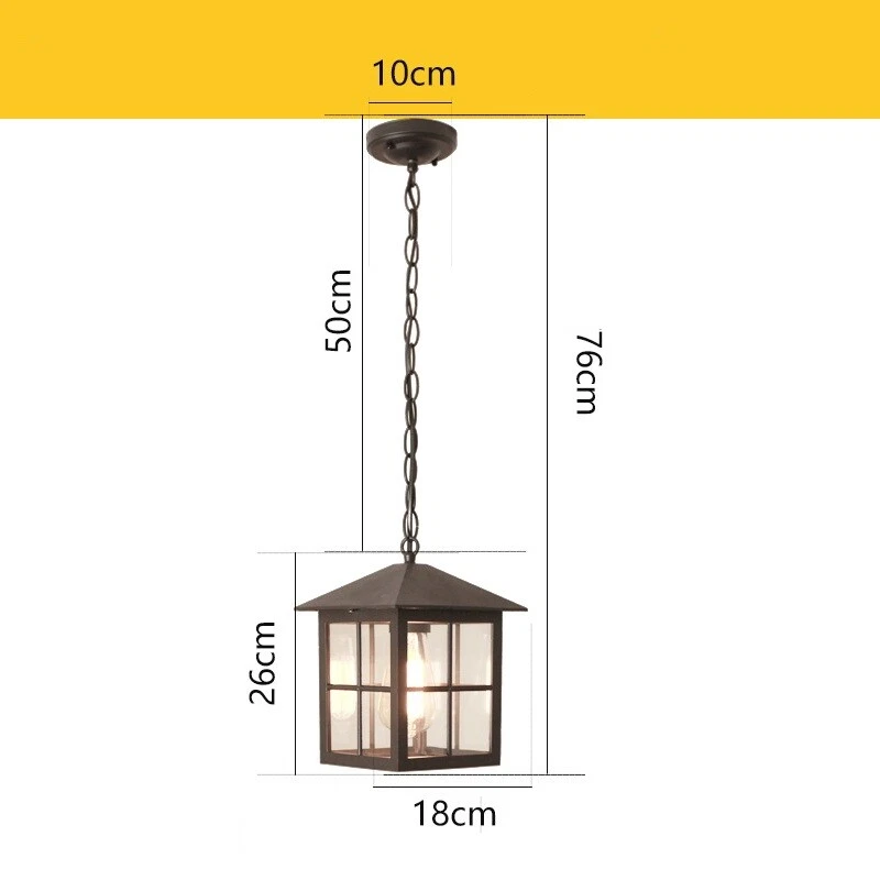 Outdoor Pendant Lights Garden Ceiling Lights Glass Pendant Lighting Balcony Lamp - Image 2 of 4