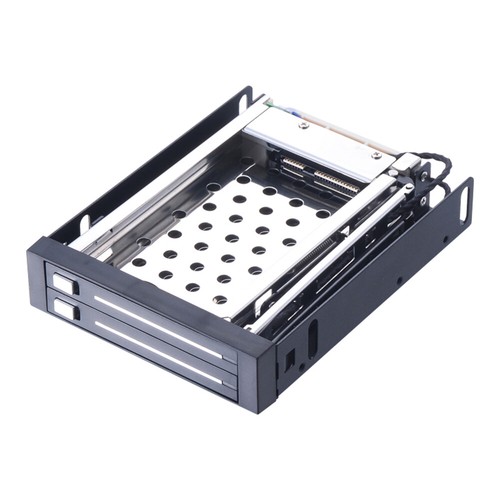 Dual Bay 2.5" SATA III Hard Drive HDD & SSD Tray Caddy Internal Mobile Rack - Picture 5 of 8
