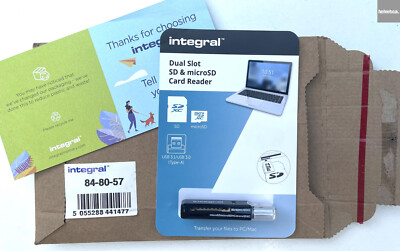 Original Integral Dual Slot USB 3.1/3.0 SD & MicroSD Kartenleser schwarz