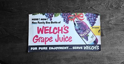 Vintage Welch s Grape Juice Paper Point Of Sale Ad 14  c.1947-1950